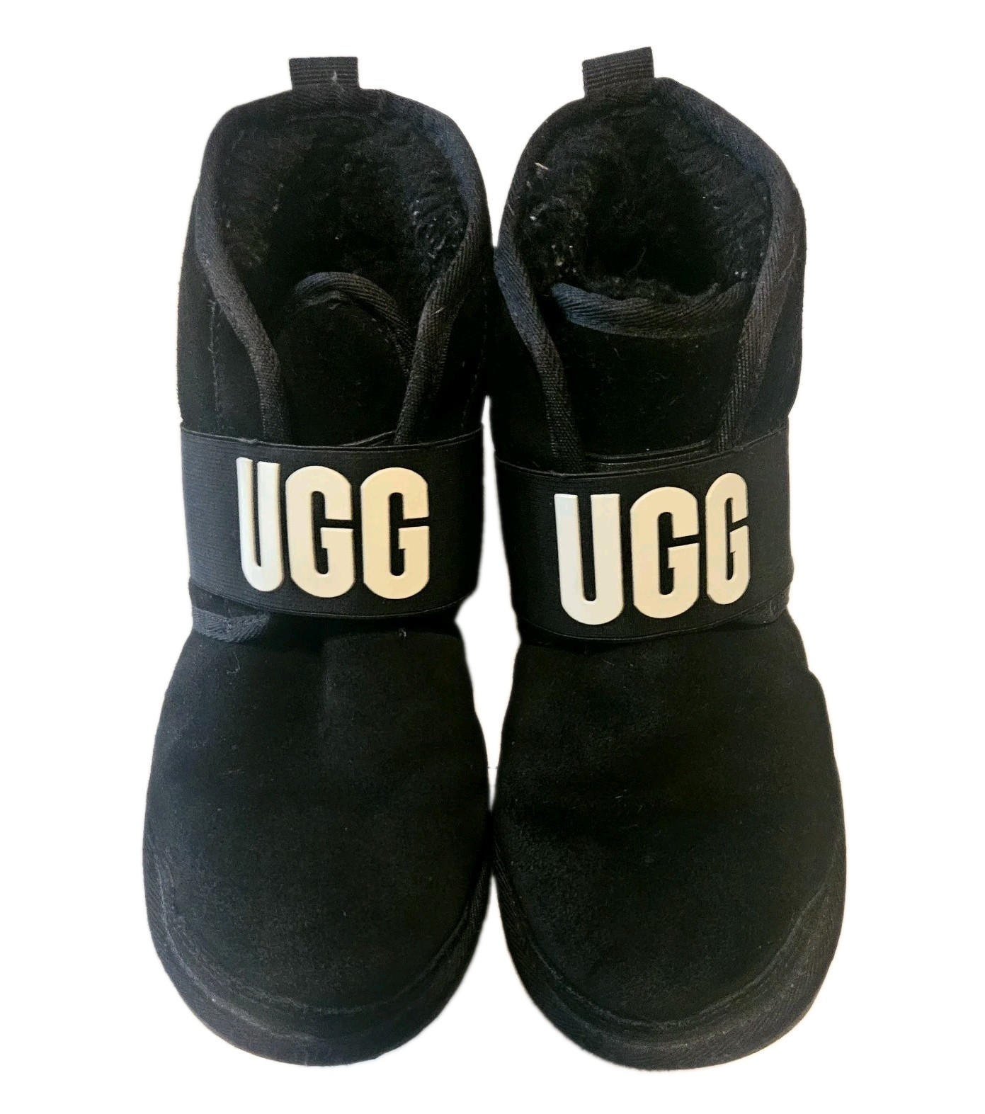 UGG Neumel II Graphic Boots Womens US Size 6 Black Round Toe Elasticated Strap