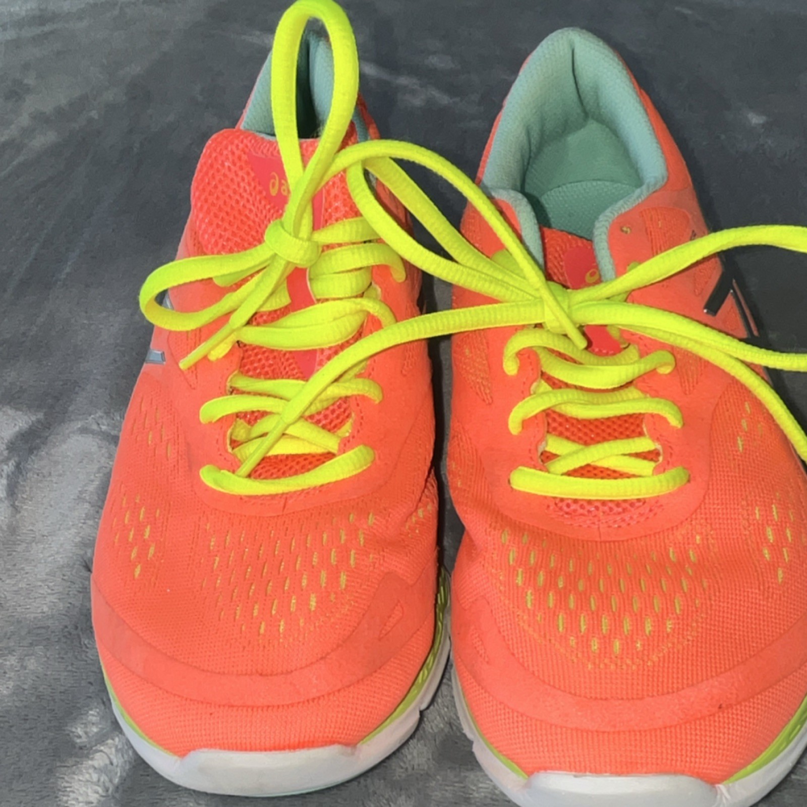 ASICS T583N Women’s Low Top Lace-Up Sneakers Mesh Synthetic Orange Multi size 8