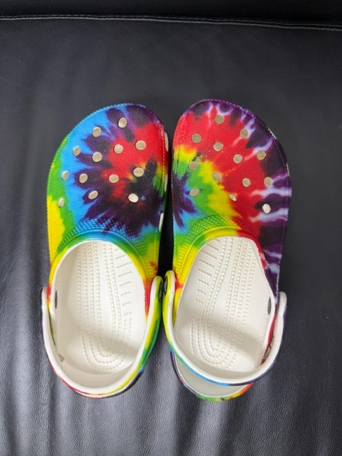 Crocs Unisex Classic Tie Dye Graphic Clog Sandal SLIGHTLY USED