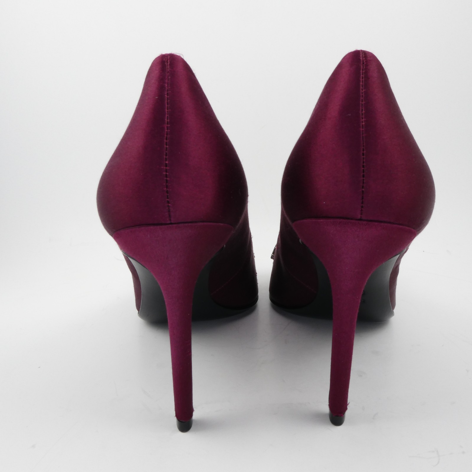 Tory Burch Elizabeth 3.25 in Satin Jewel Heels Leather Royal Port Women’s US:8 M