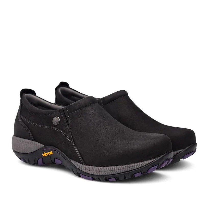 Dansko Women’s Patti Vibram Clogs Shoes Black Nubuck Waterproof 38 US8