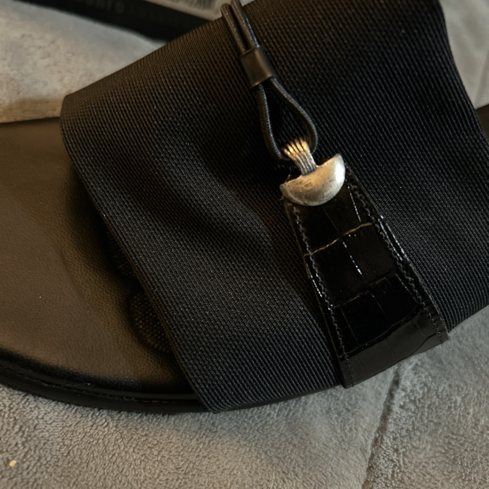 Y2K MUNRO Jill Black Stretch Slides Women’s 9.5 W 2 3/4 In Heel Made In USA