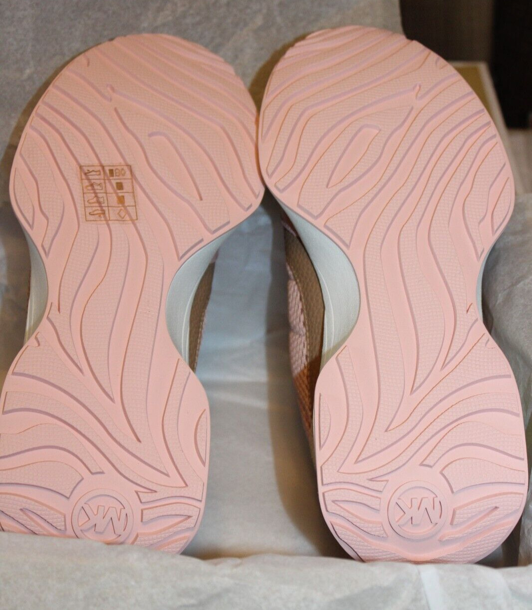 Michael Kors Pink Multi Athletic Shoes Flynn Trainer Oval Air Mesh Size US 6.5 M