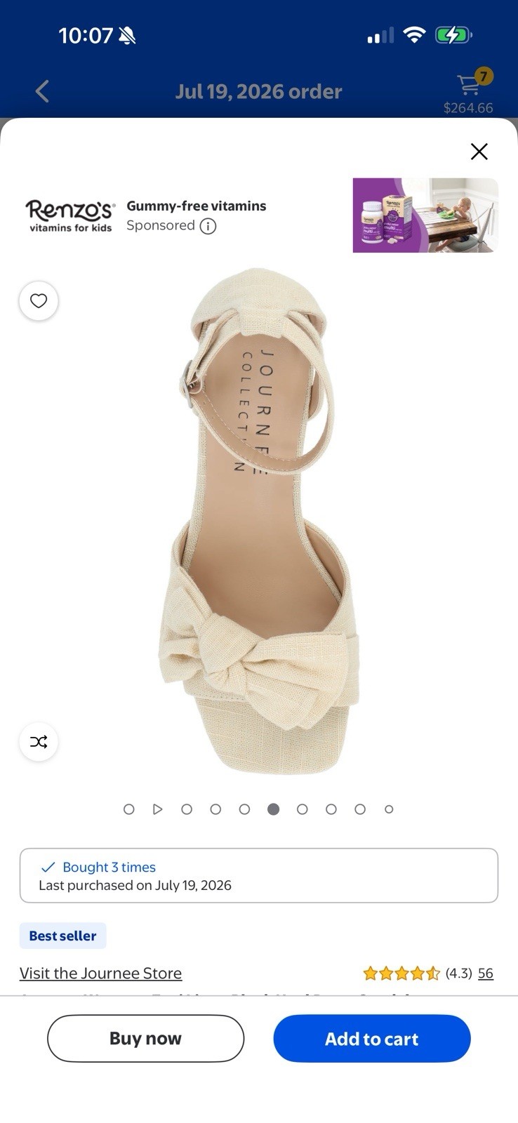 🌸NIB Journee Womens Zevi Linen Block Heel Dress Sandal Arch Support Comfort 11