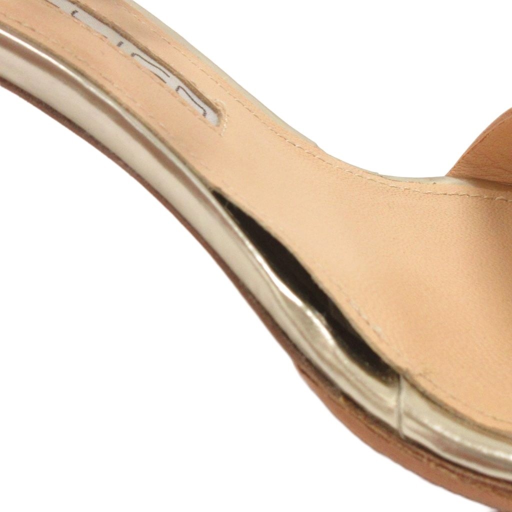 Pellico Leather Beige Pumps 3.5(22.5cm) AB Condition Adjustable Strap