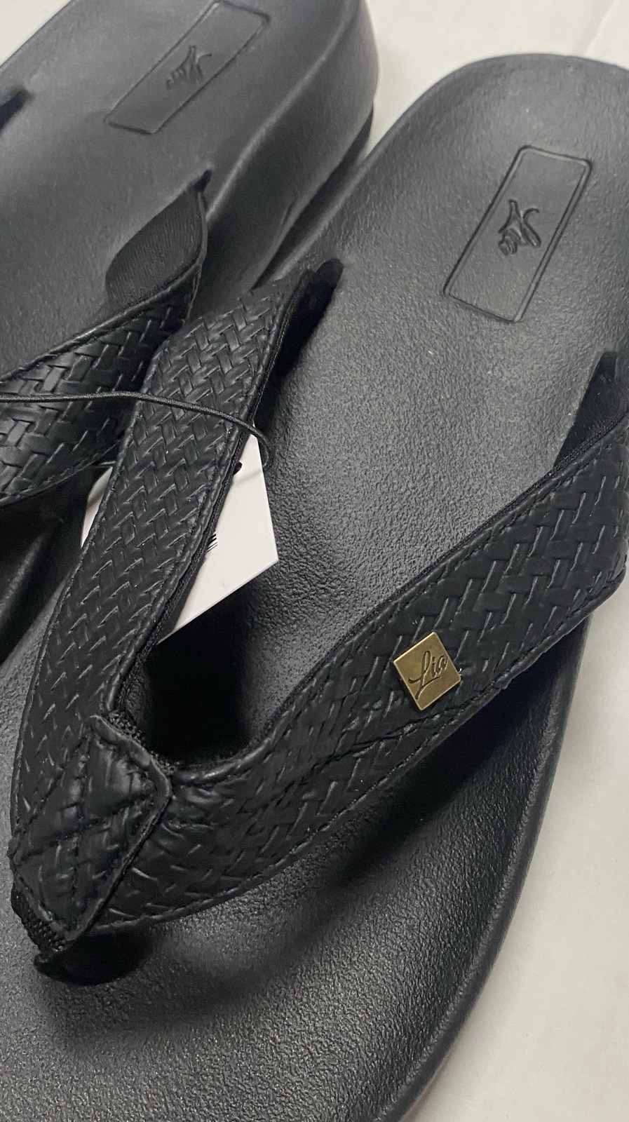 Lia Comfort Beach Summer Women’s 6 7 8 9 10 11 Black Flip Flops Sandals New