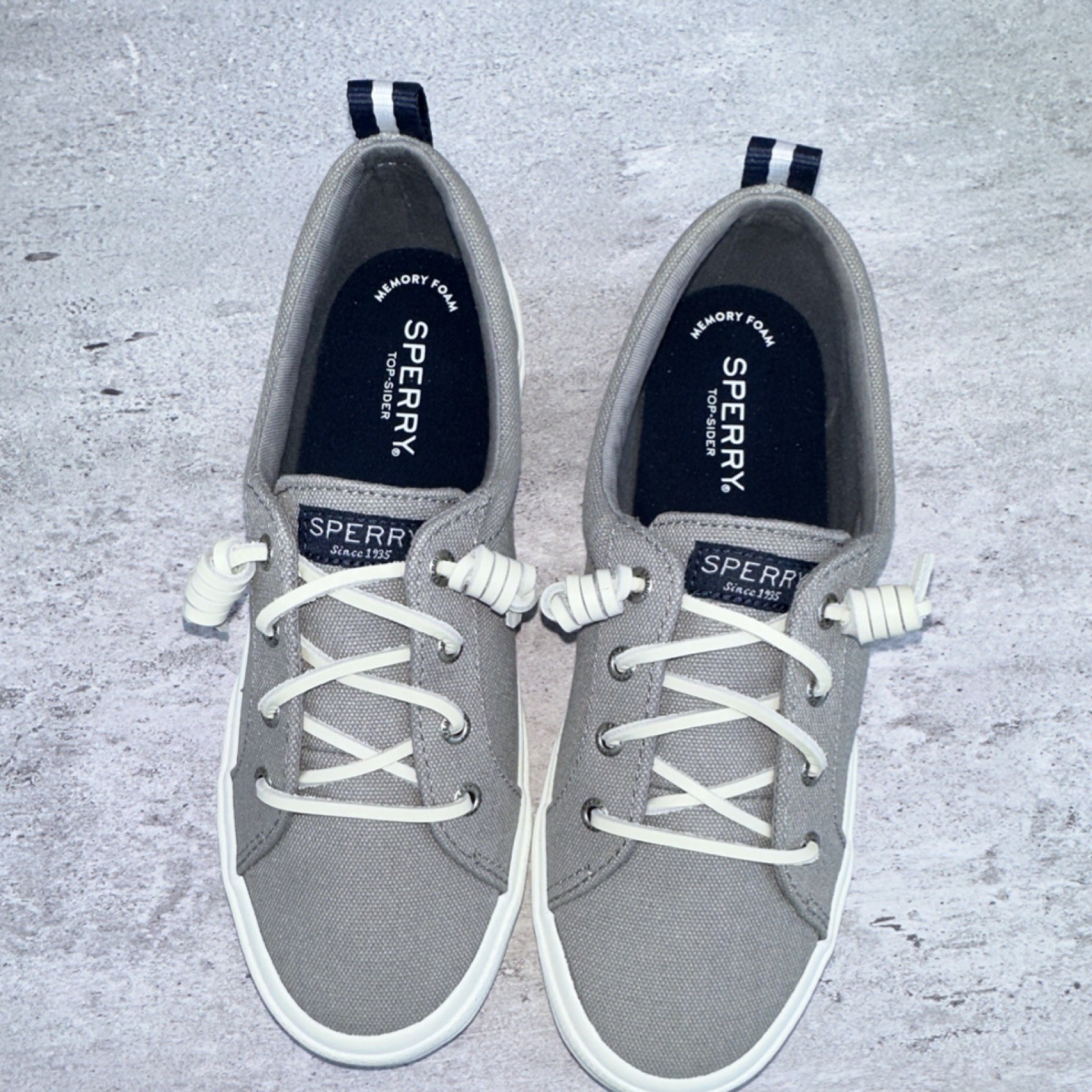 Sperry Pier Wave LTT Memory Foam Canvas Low Top Lace-Up Sneaker Women 7W
