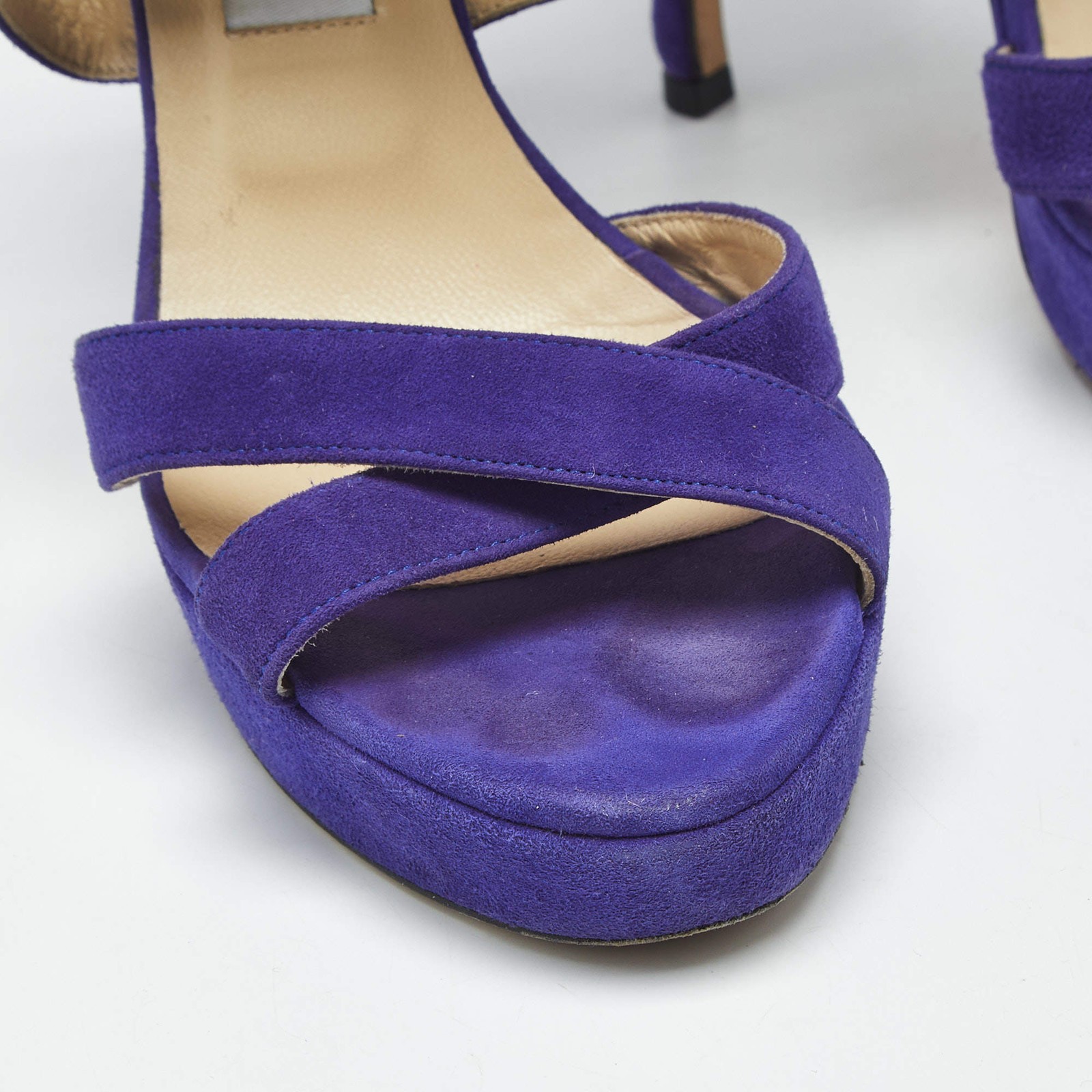 Jimmy Choo Purple Suede Maitai Platform Sandals Size 38.5
