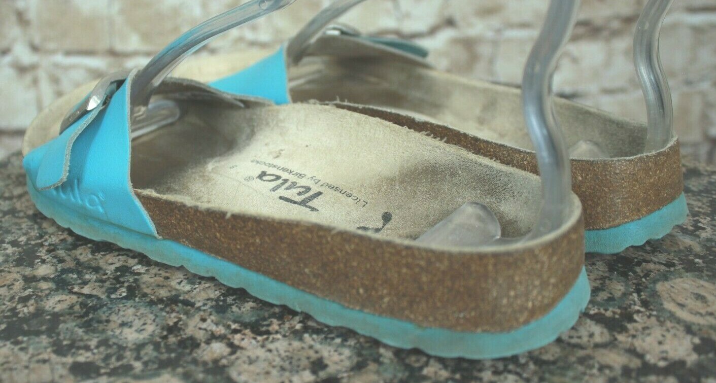 TULA BY BIRKENSTOCK WOMEN’S TEAL SLIDE SANDALS 6US/37EU NARROW VGC!