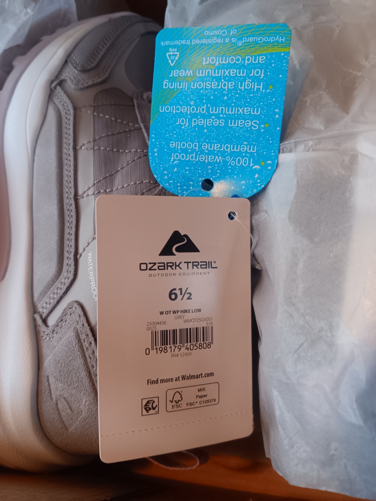Ozark Trail Waterproof Hiking Sneaker Shoes W OT WP HIKE LOW Gray New Size 6 12
