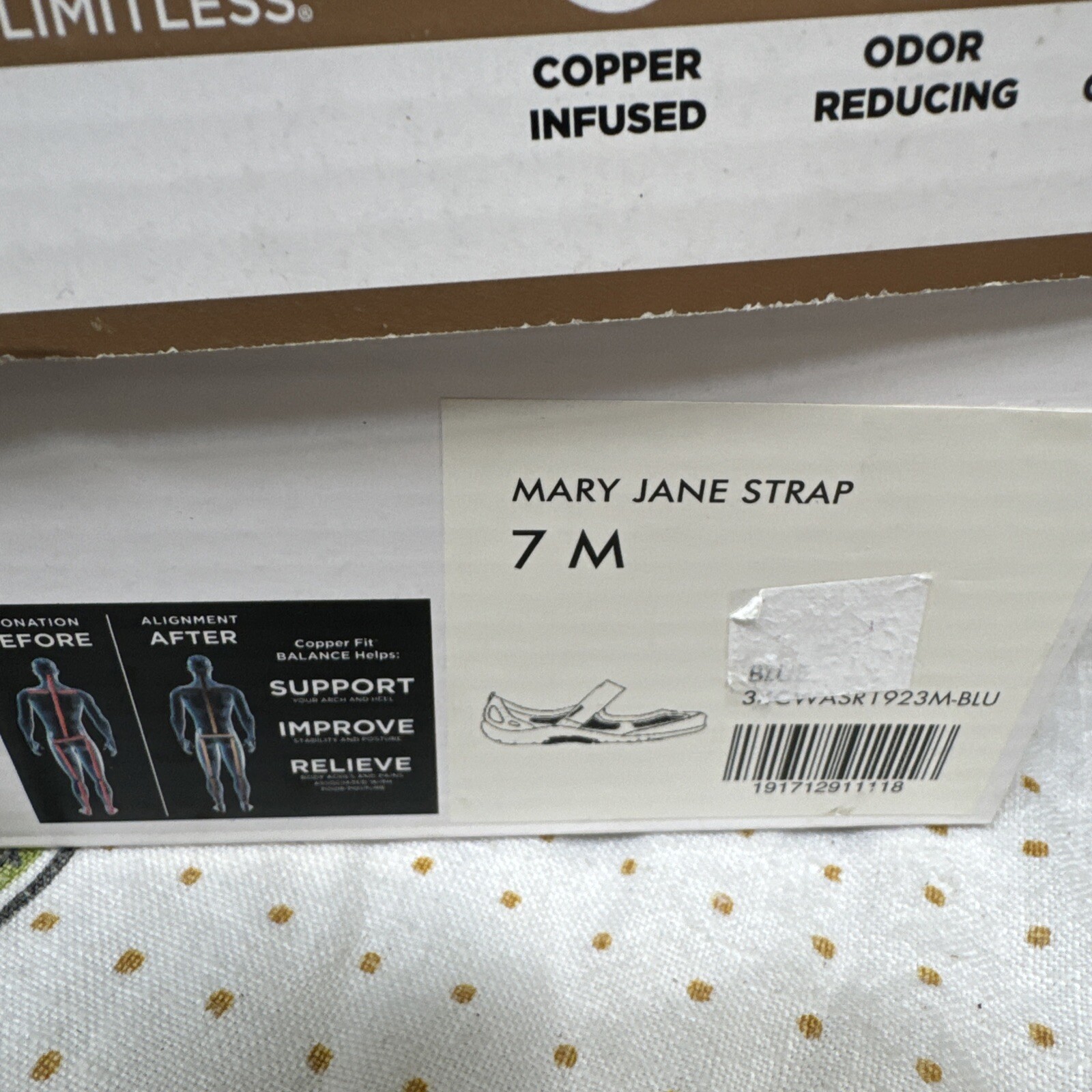 Copper Fit Womens Mary Jane Strap Blue Shoes Size 7 Medium (B,M) New W/Box