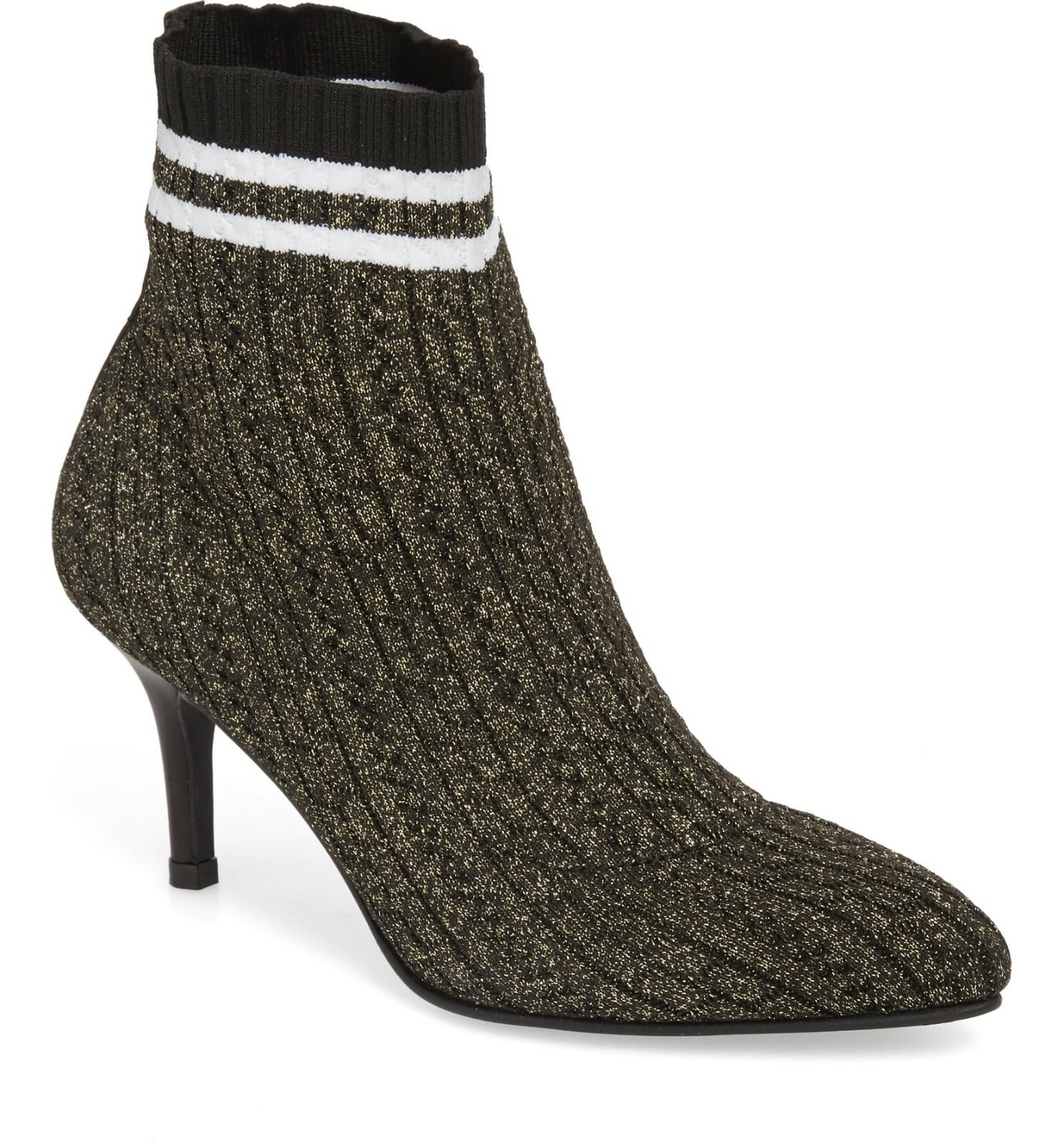 NEW $575 Stuart Weitzman Women’s Waverly Sock Bootie Black Gold US 7.5 M