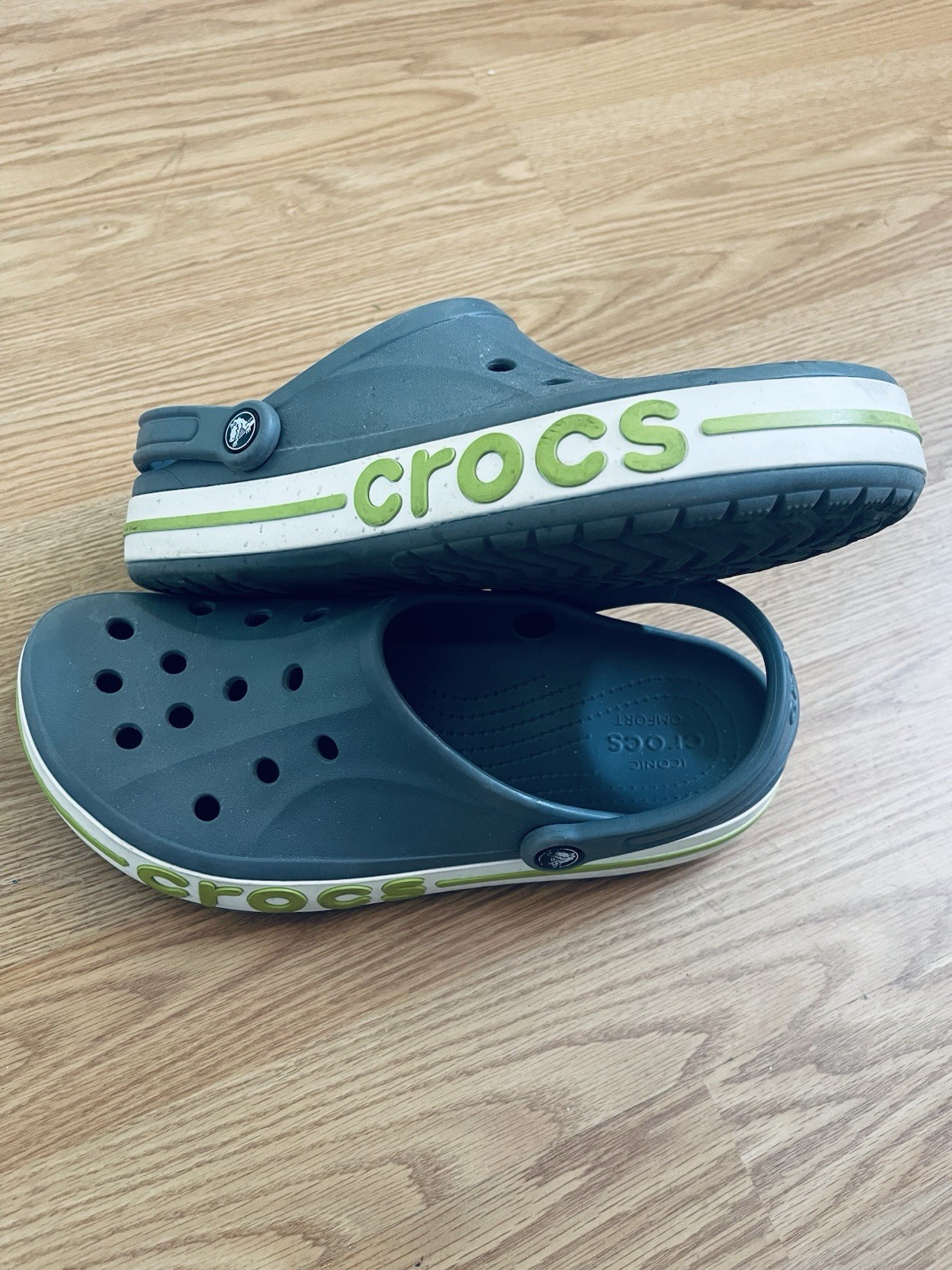 Crocs Bayaband Slip On Clogs Unisex Comfort Gray Slate Green W13 M10