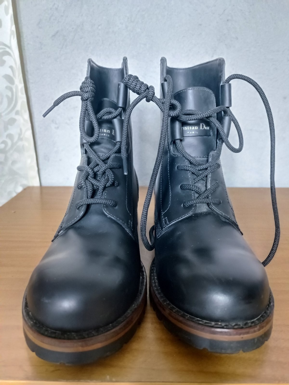 Christian Dior Black Leather Quest Combat Boots