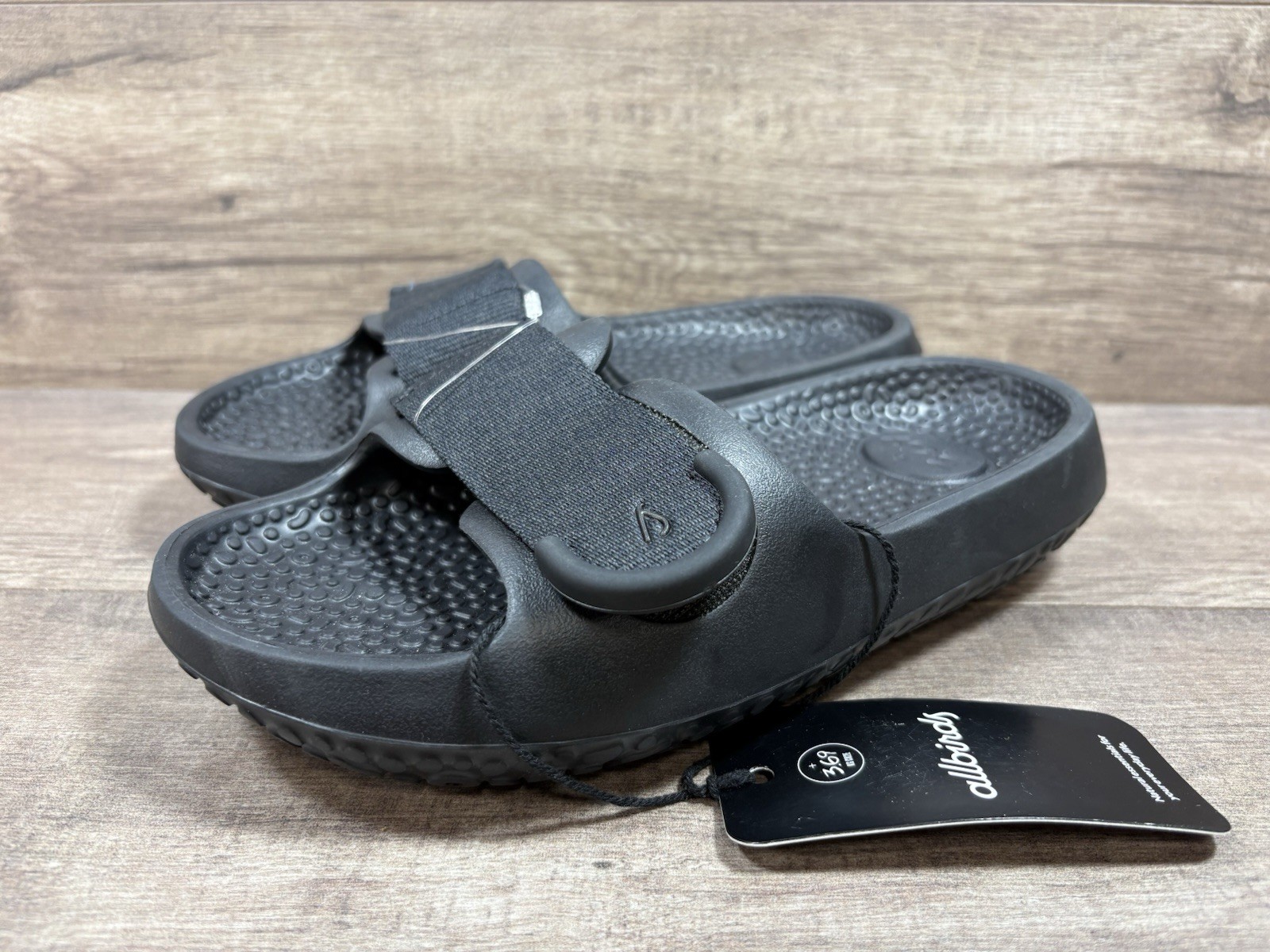 Allbirds Unisex Sugar Sliders Slide Sandals Black Eco Friendly Size W 6 M 4