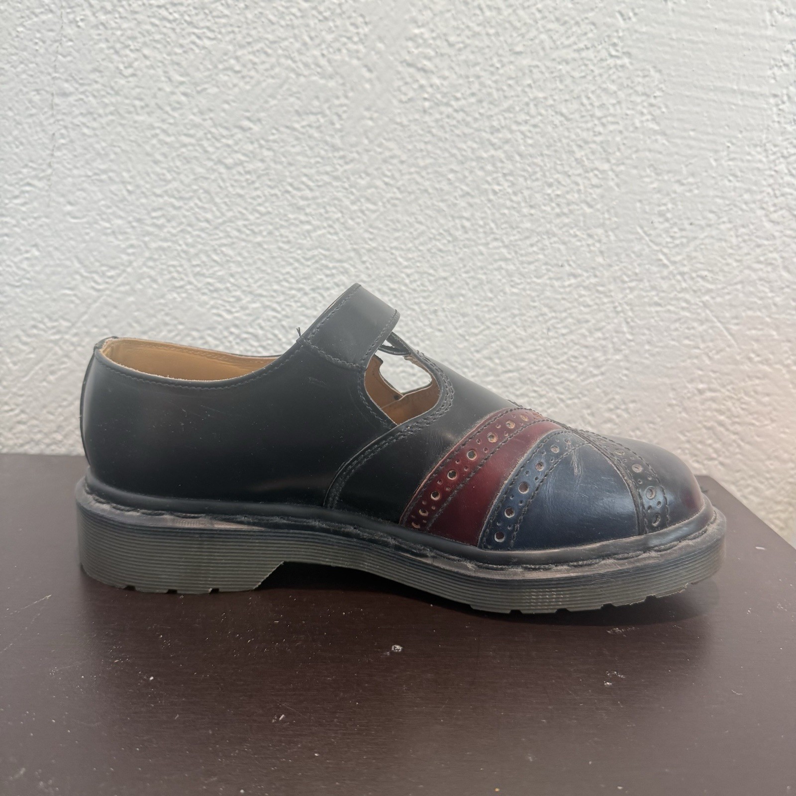 Dr Martens Vintage US 8 Mary Jane Platform Tri Color T Bar Shoes Y2K 90 Rare