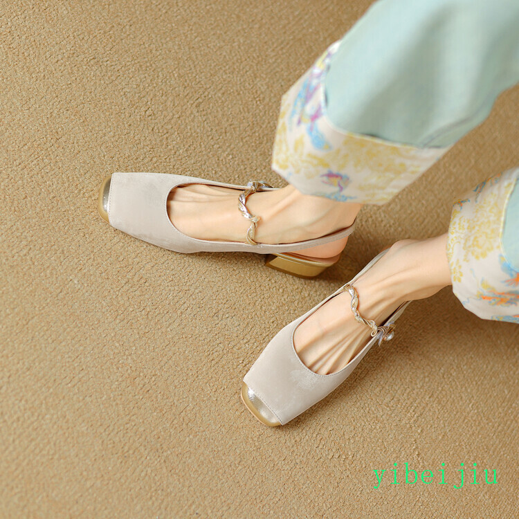 Plus Size Womens Low Heel Slingbacks Dress Formal Sandals Banquet Shoes Comfort