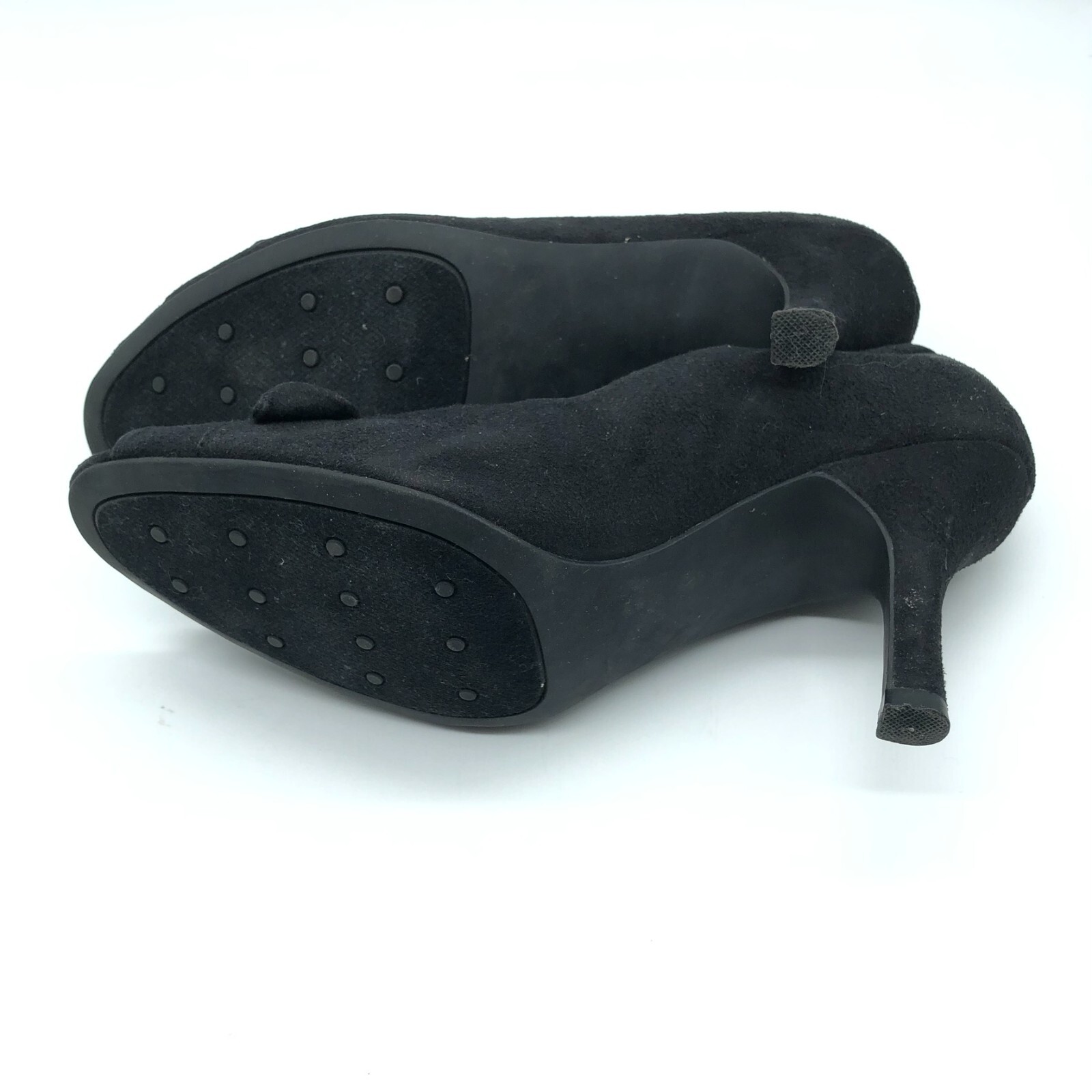 Isaac Mizrahi for Target Gabi Heels Peep Toe Bow Faux Suede Slip On Black Size 9