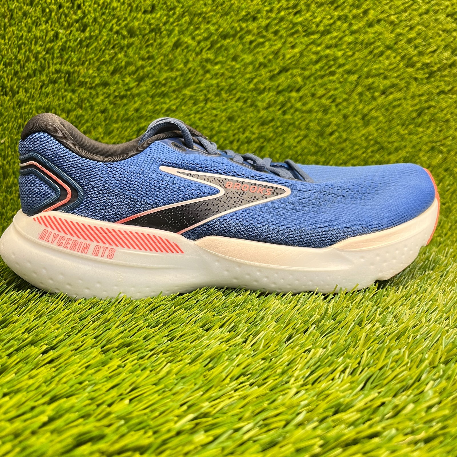 Brooks Glycerin GTS 21 Womens Size 9.5 Blue Black Running Walking Shoes Sneakers