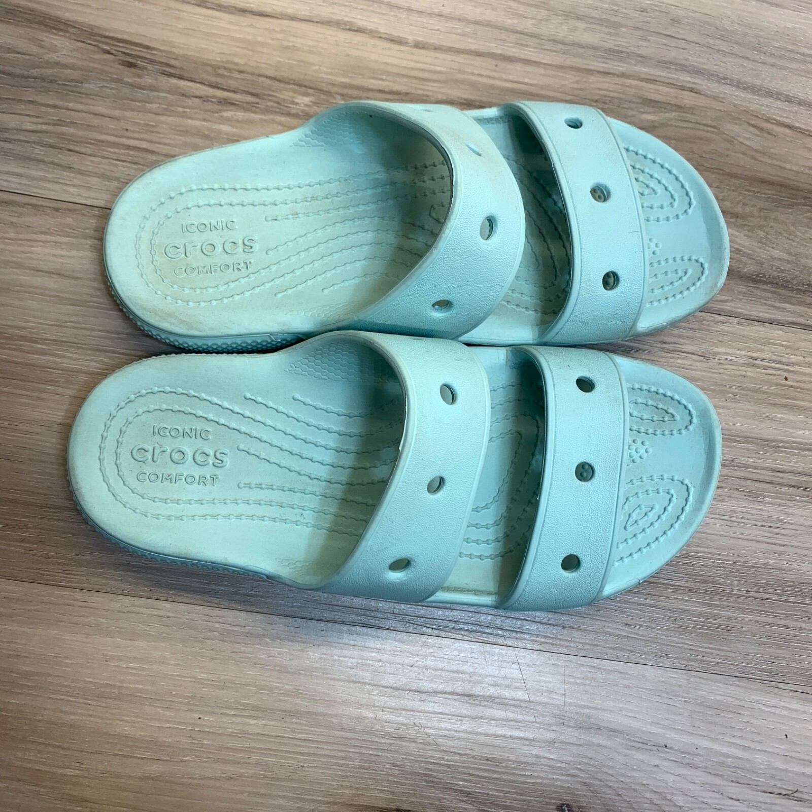 Crocs Classic 206761 Two-Strap Sandals Slides Light Blue Mens 4 Womens 6
