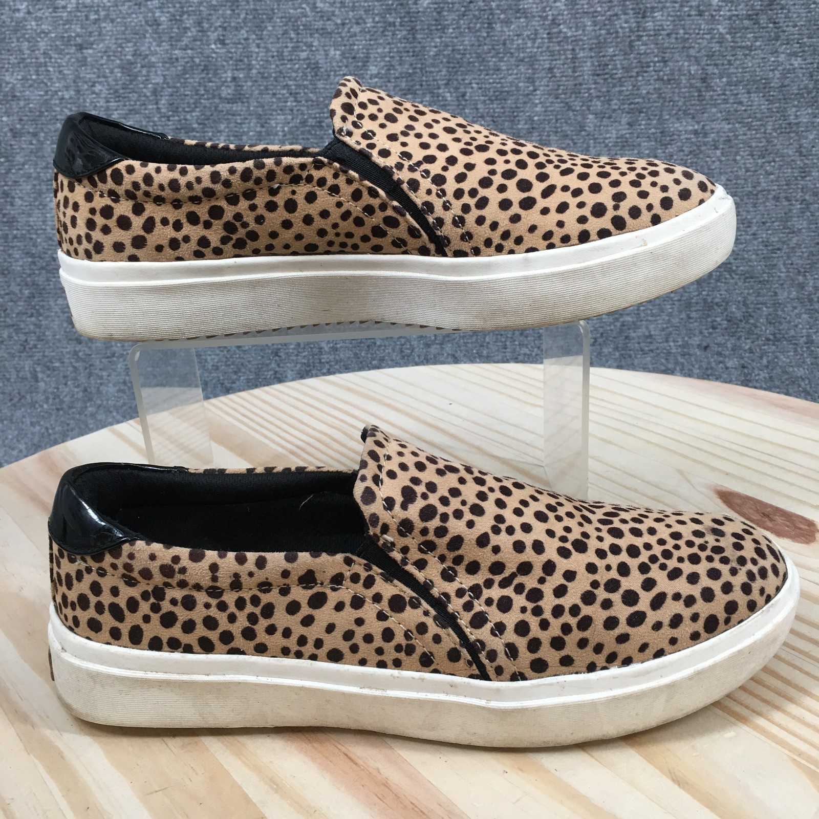 Dr. Scholls Wink Slip On Sneaker Shoes Womens 8 M Leopard Low Top Casual Brown