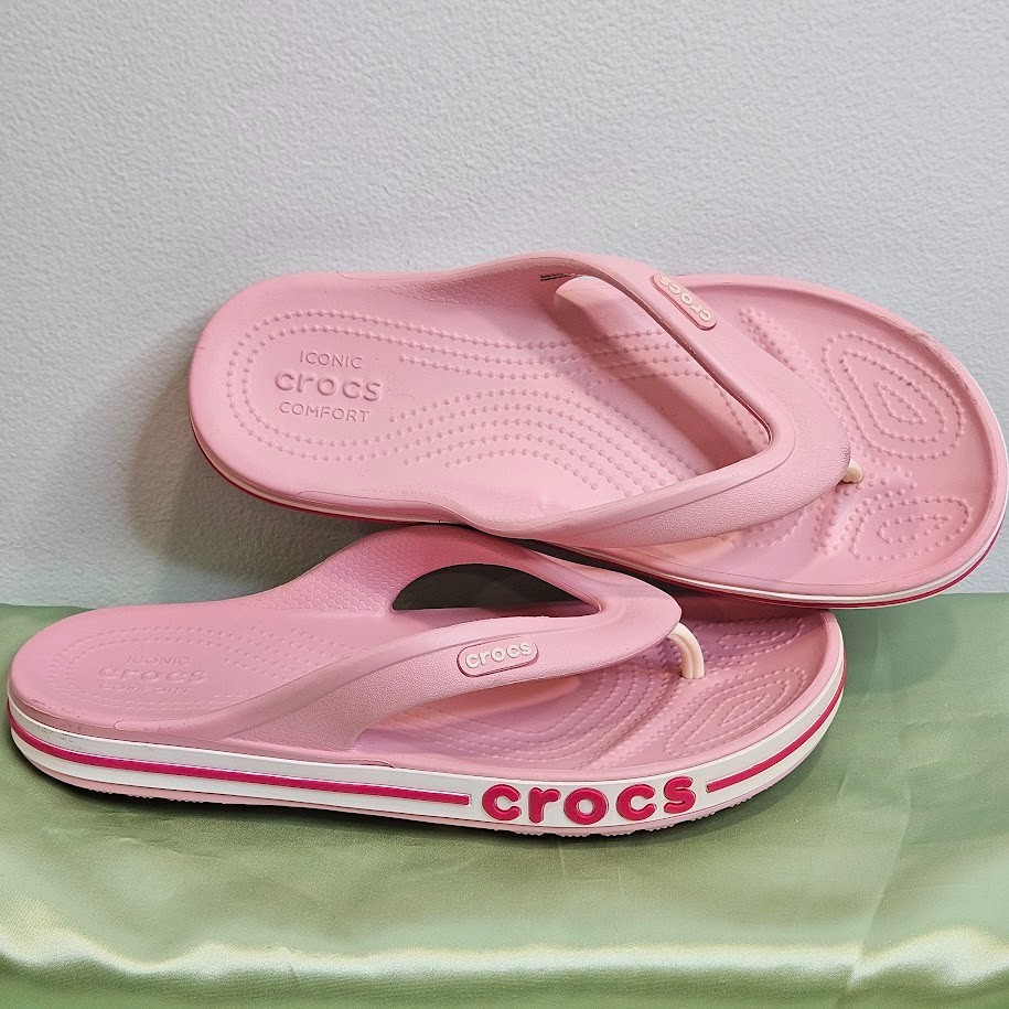 Bayaband Flips Crocs Pink Lemonade Women’s Size 7 Men’s Size 5
