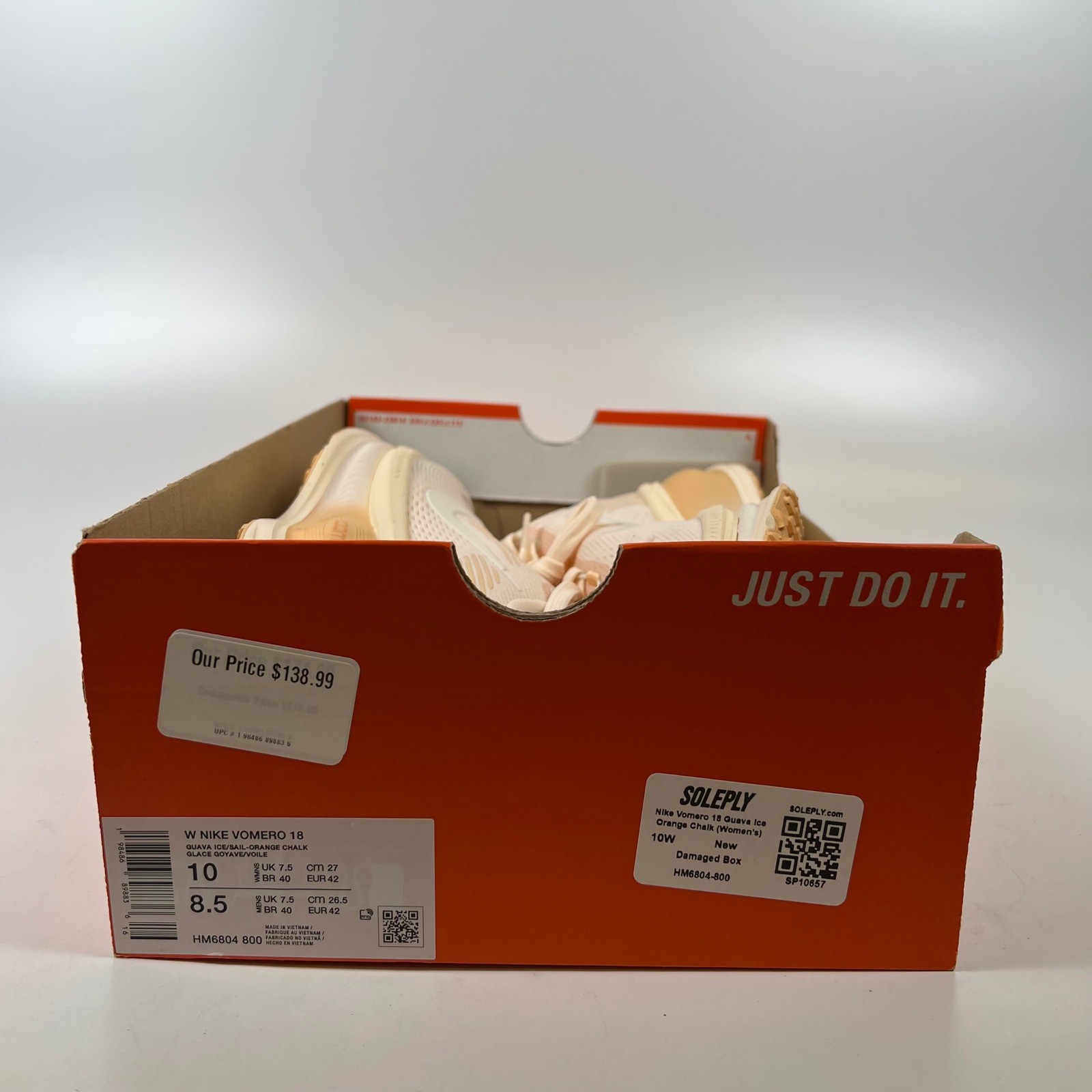 Nike Vomero 18 Guava Ice Orange Chalk HM6804-800 Womens 10 Running Shoes