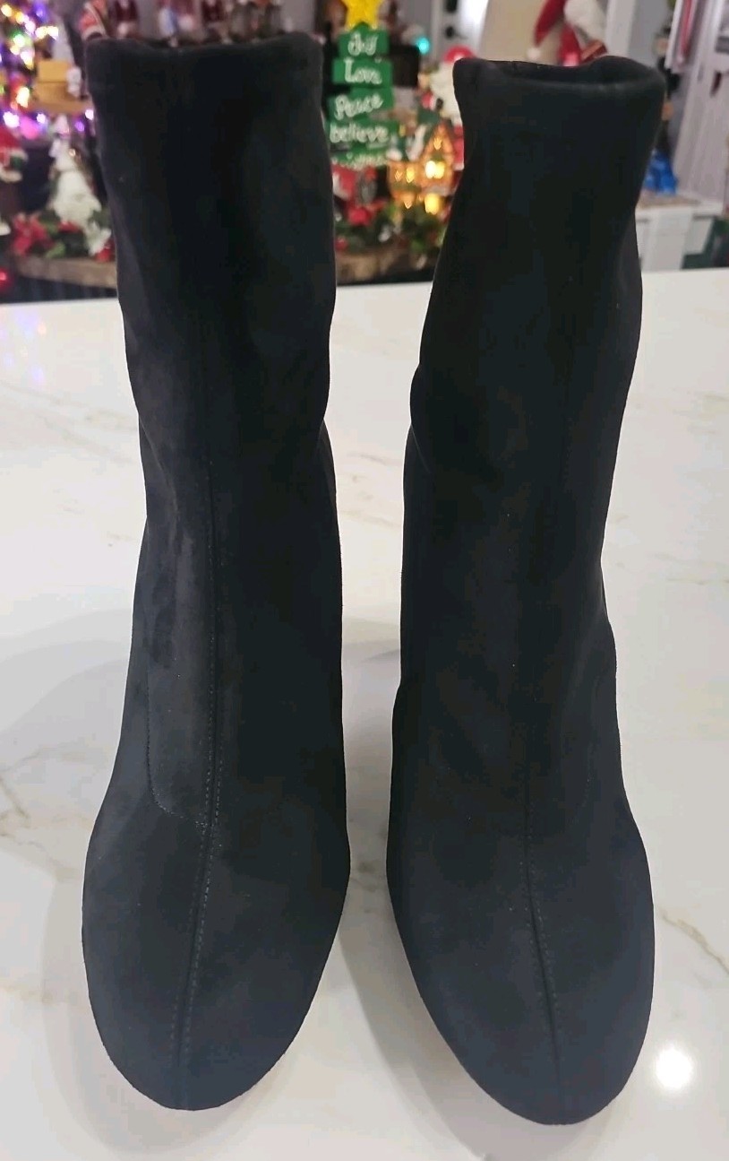 Michael Kors Women Mandy Ankle Sock Bootie Suede Black PV18G Size 11M EUC