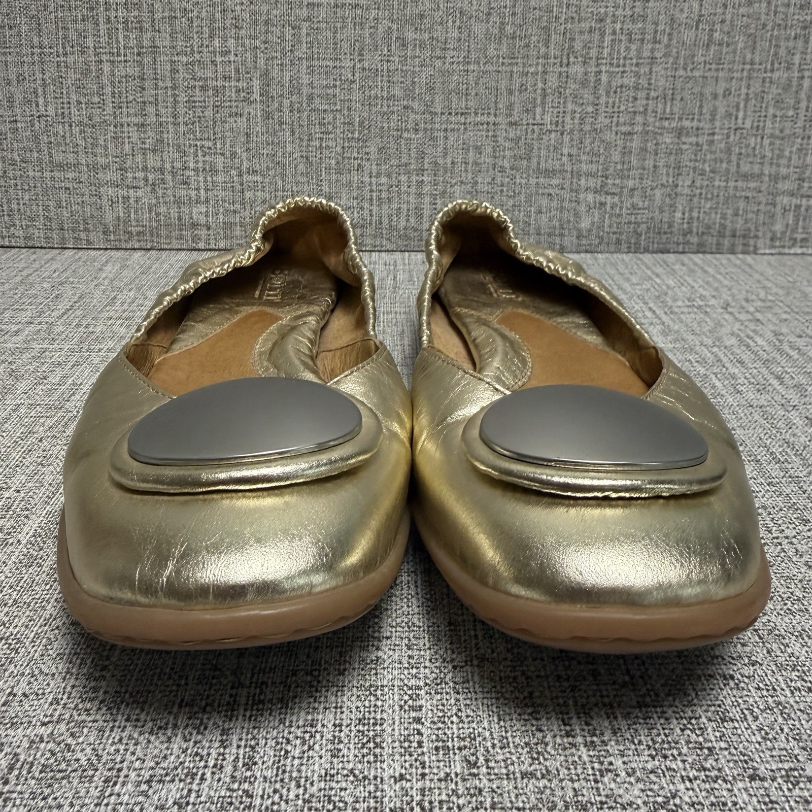 Børn Shoes Women’s Sz 7 (EU 38) Gold Leather Metallic Coquette Ballet Flats