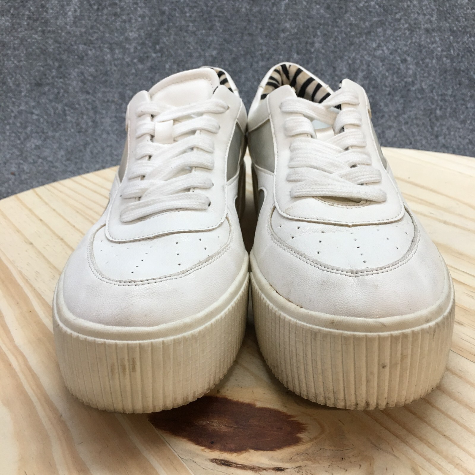 Mix No. 6 Shoes Womens 10 Emmalyn Platform Sneakers White Faux Leather Casual