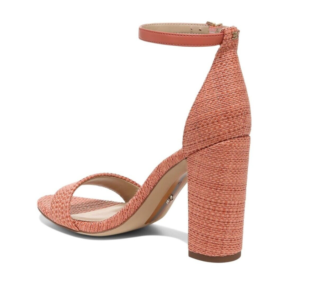 Sam Edelman Yaro Woven Look Block Heel Sandal Stucco Pink/Coral Size 8.5 – NWOB