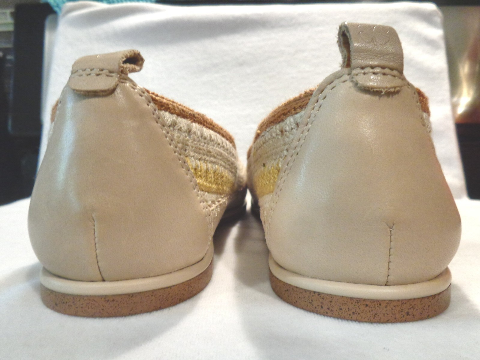 LUCKY BRAND LK – WYLLY 8.5 CROCHET TEXTILE & LEATHER BALLET FLATS SLIP-ON SHOES