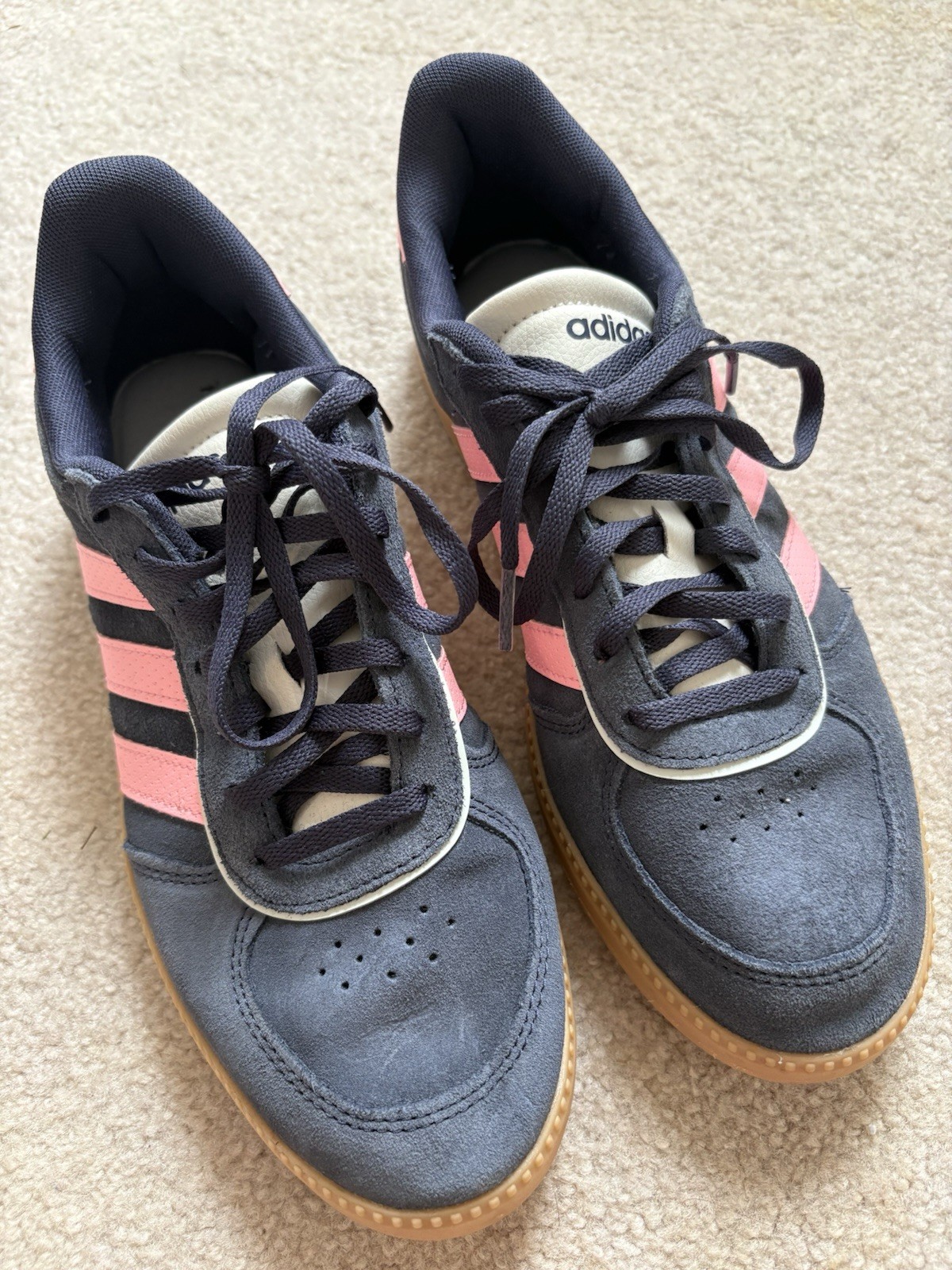 Adidas Breaknet Sleek Shoes in the Shadow Navy / Pink Spark Superfoam Womens 9