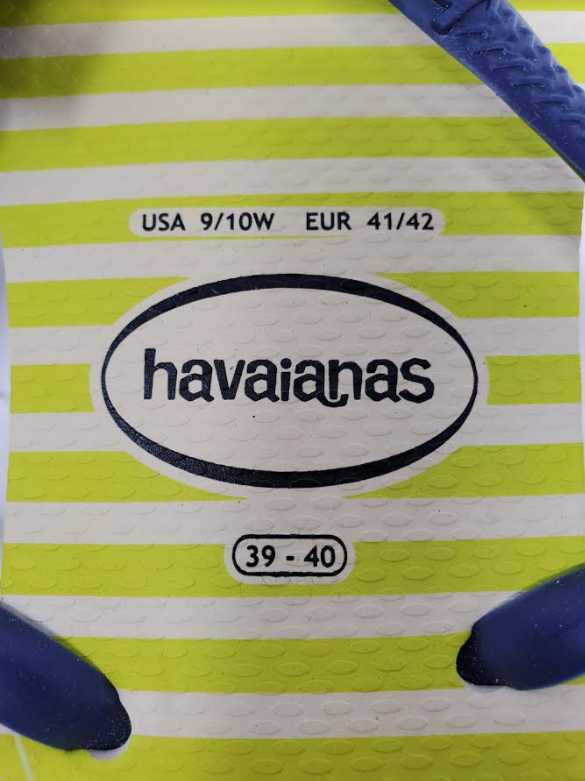 NEW WOMENS 6 9/10 & 11/12 HAVAIANAS FOR J CREW STRIPED NAVY FLIP FLOPS SANDLAS