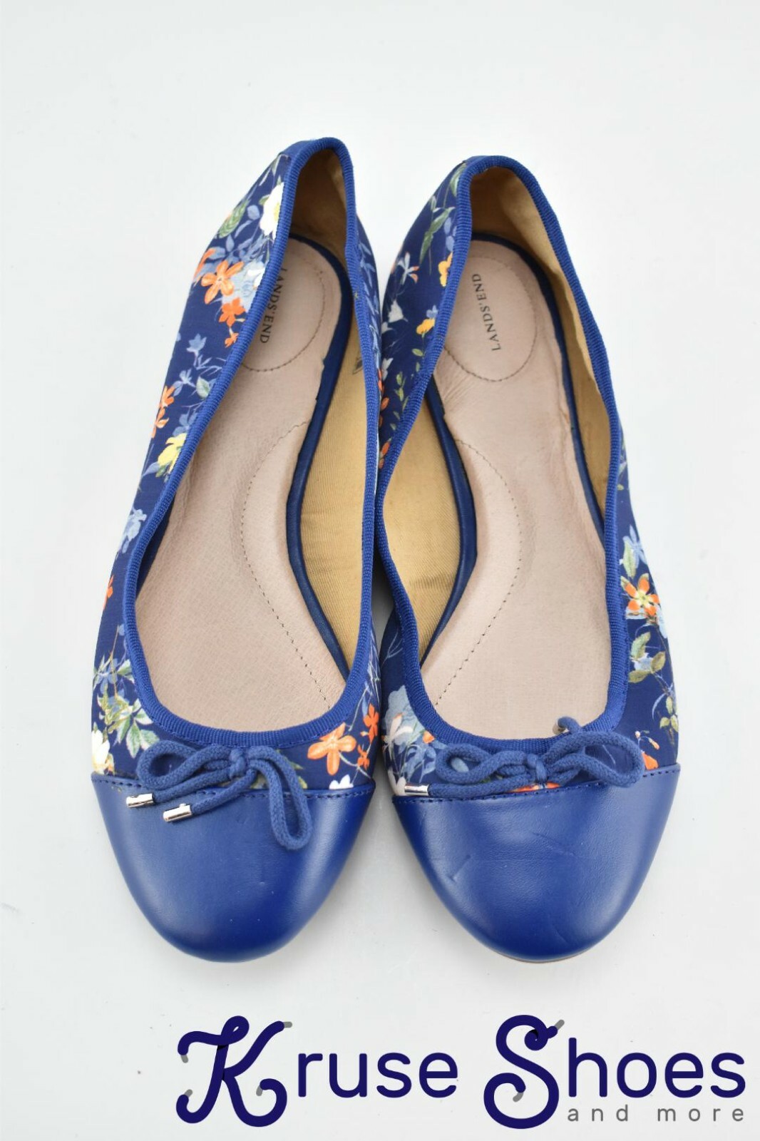 Lands End Women’s Gatas Lightweight Slip-on Mary Jane «Deep Sea Floral» Size 8B