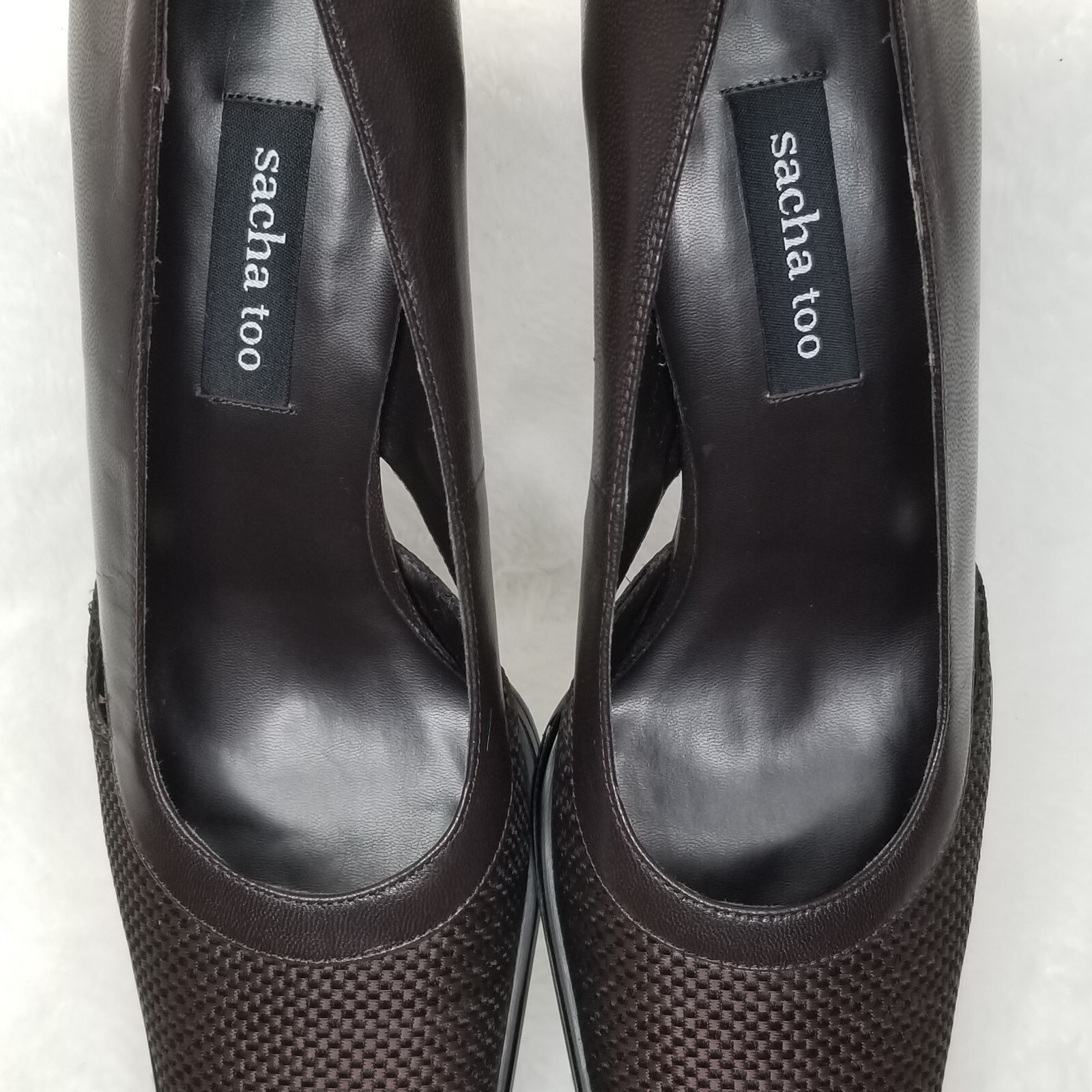 SACHA TOO SQUARE TOE BROWN PUMPS FORMAL BUSINESS BLOCK HIGH HEELS WOMENS 8.5M
