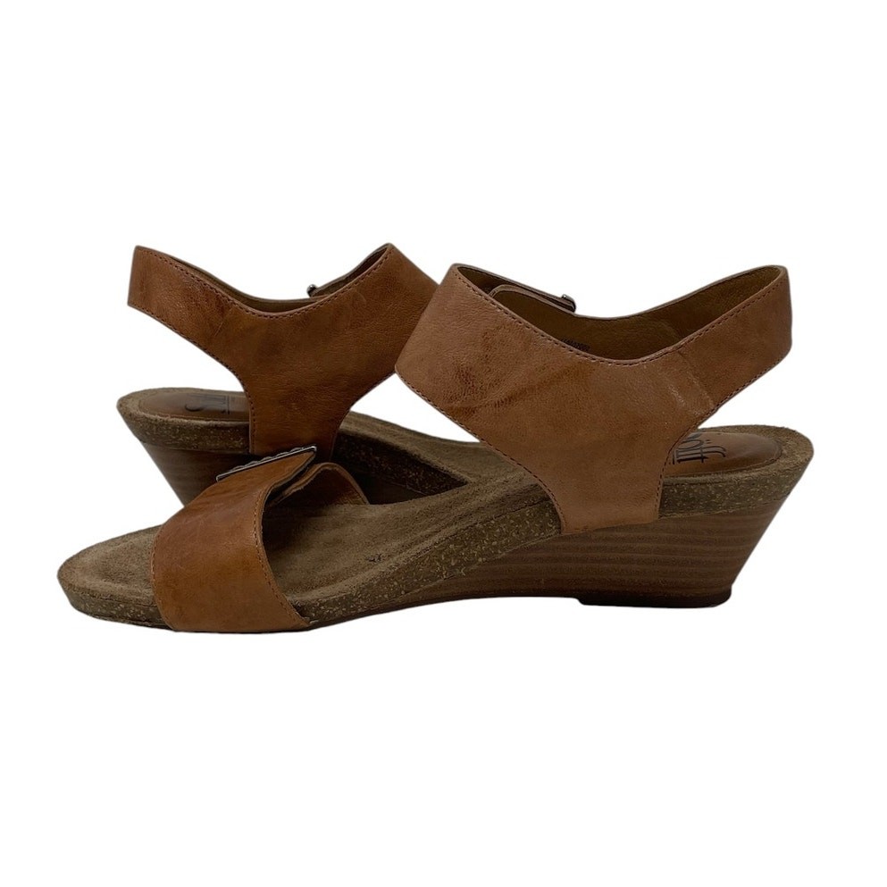 Sofft Verdi II Adjustable Leather Wedge Sandals Size 9M Boho Chic Coastal Casual