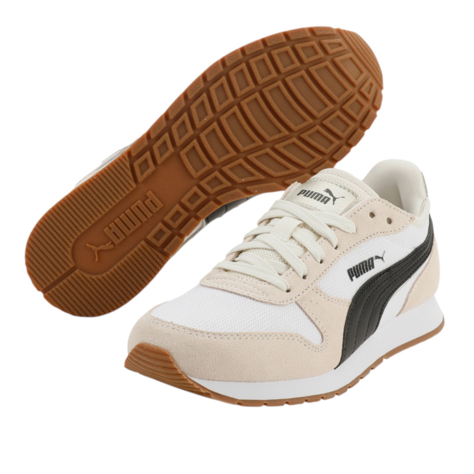 Puma Women’s Jogger Sneaker Running Walking Athletic Shoes Lace Up Cream / Green