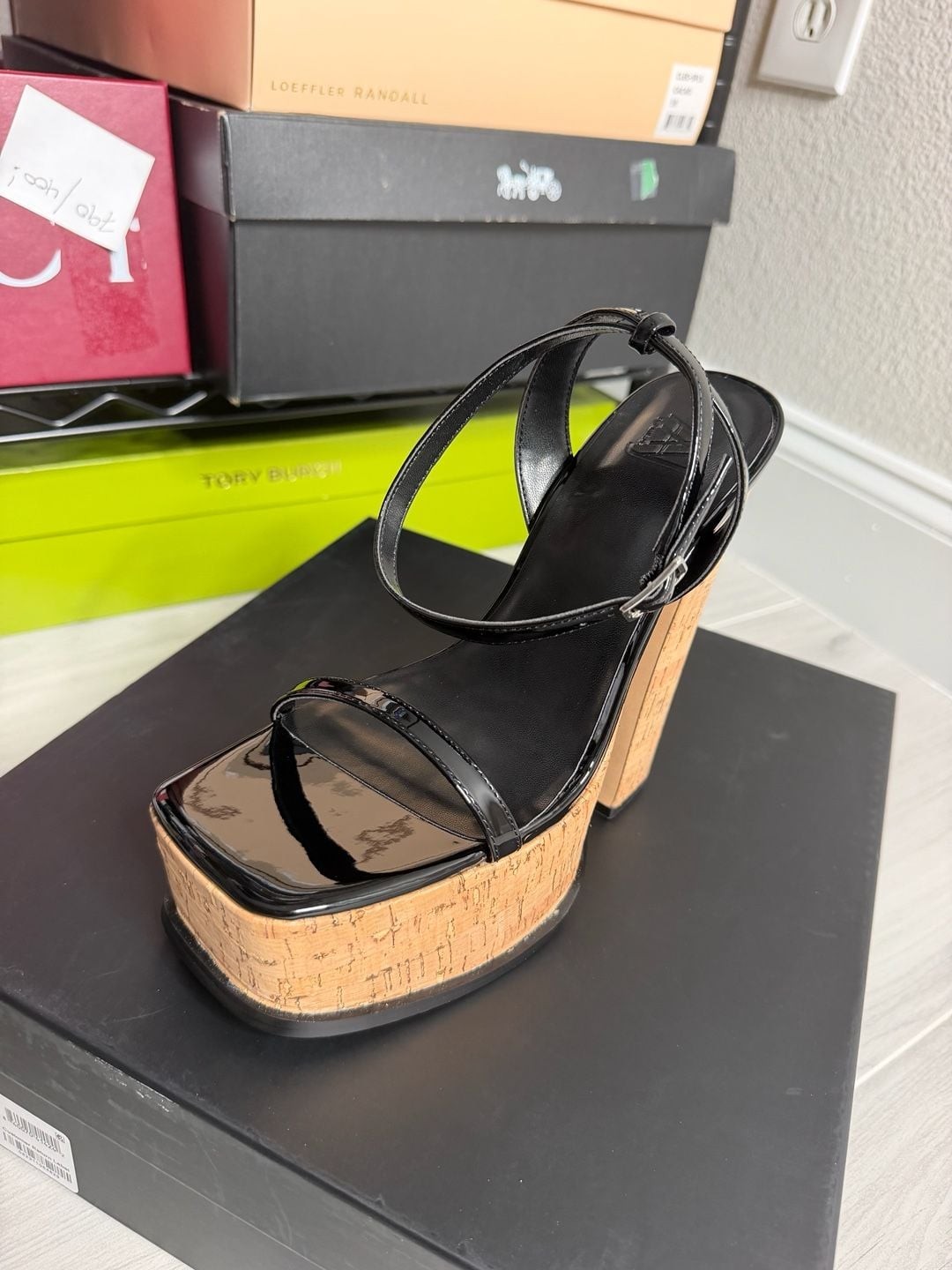 AAJ by Aminah Tina Platform Dress Sandals Black Women’s Size 8 Retail $220