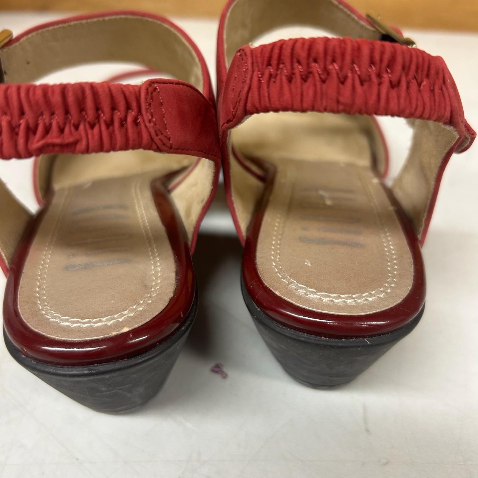 fitfit Women’s Open Toe Slingback Sandals Burgundy Size 24.0cm Comfort