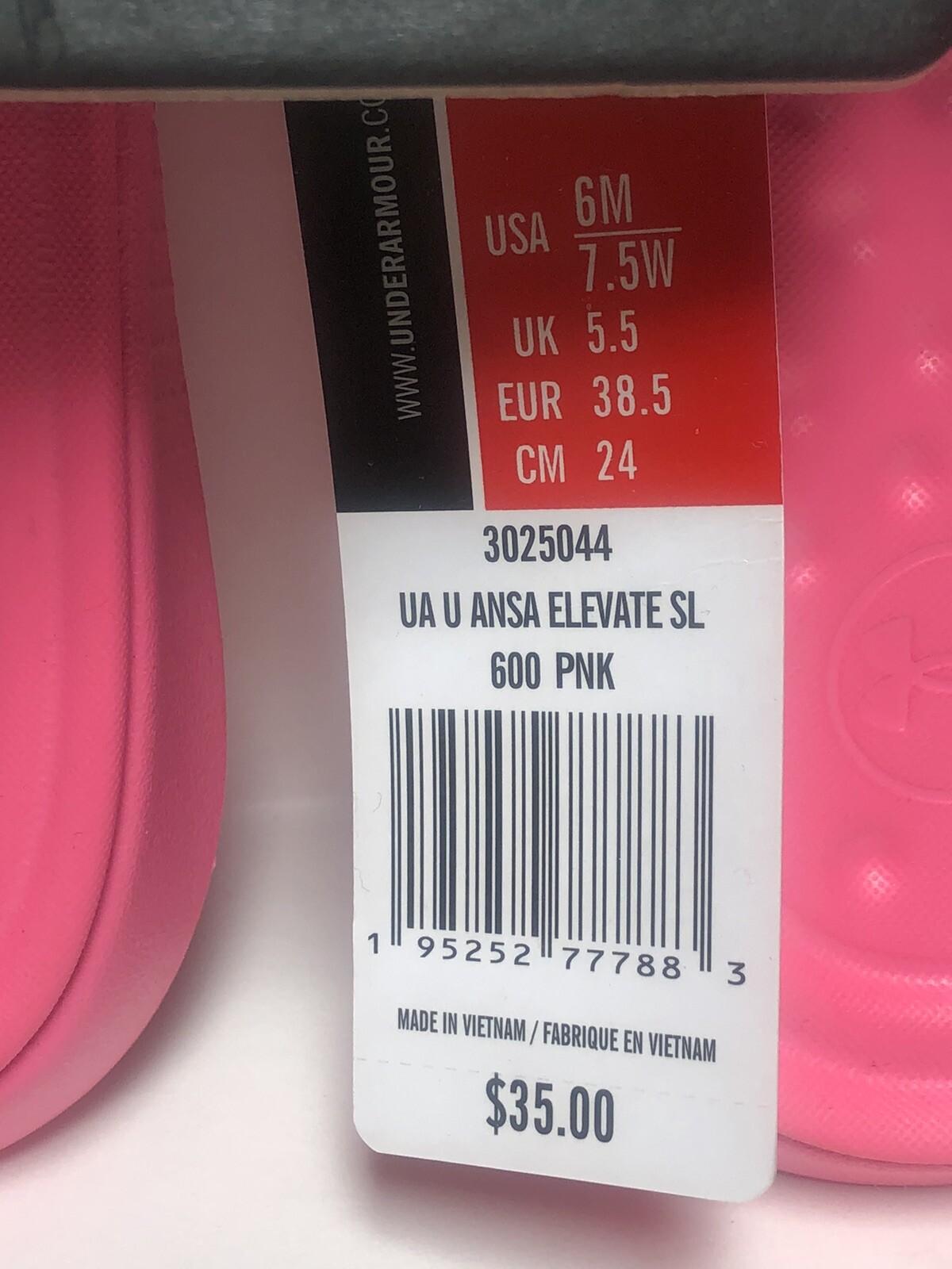 Under Armour Unisex Ansa Elevate Slides 3025044-600 Penta Pink ~ Women’s 7/M 6