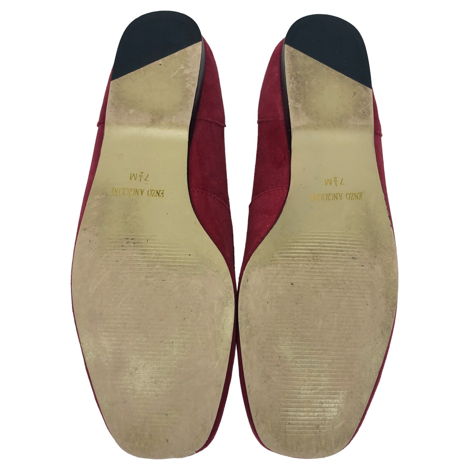 Enzo Angiolini Womens Red Suede Slip On Square Toe Loafers Flat Shoes Size 7.5 M