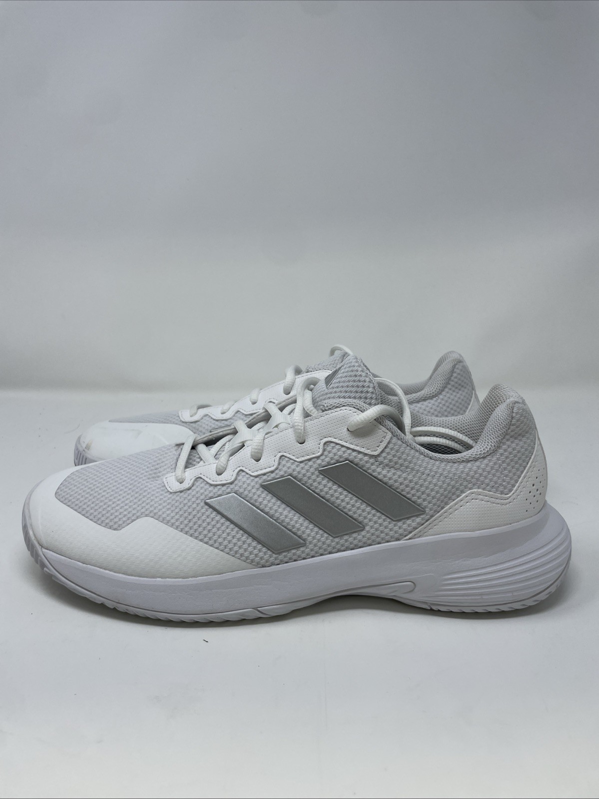 adidas GameCourt 2 Sneaker, White/Silver Metallic/White, 9.5