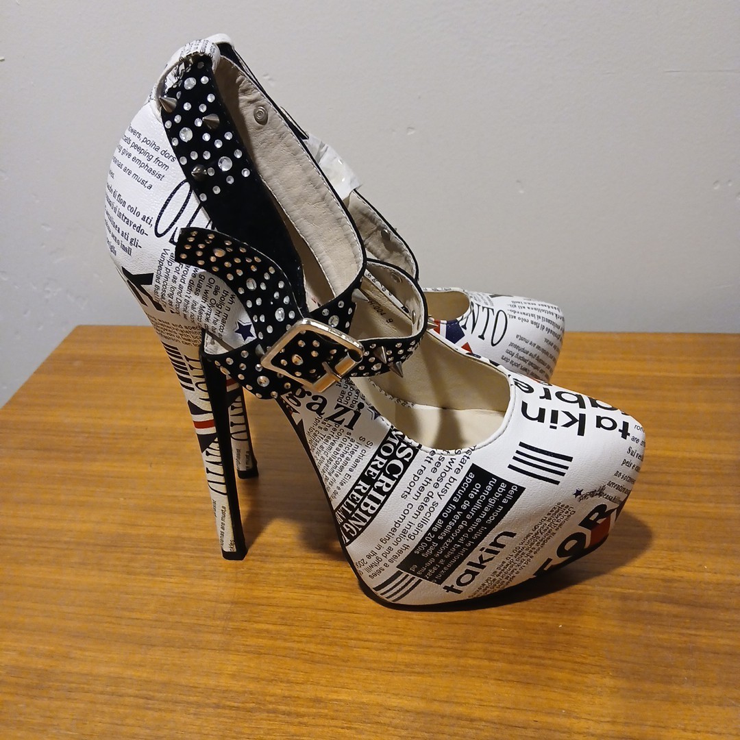 Cape Robbin Union Jack British Flag Platform 6” Stiletto Ultra High Heels, US 9