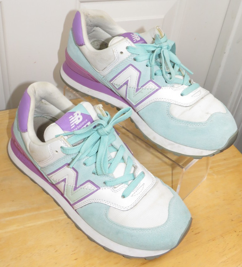 New Balance 574 Split Sail Sneakers Teal/White/Lavender Women’s 8.5B -WL574NHB