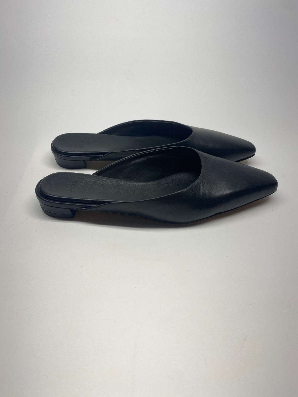 Vince Womens Ana Black Leather Slip On Mules Sz 8