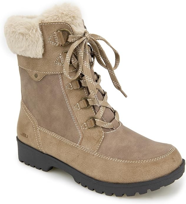JBU Women’s Antonio Fashion Lace Up Comfort Casual Waterproof Mid Calf Boot 9.5W