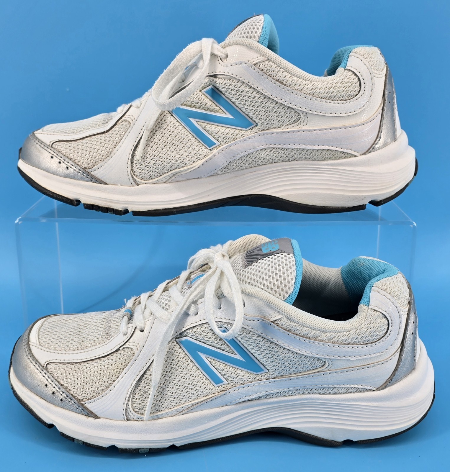 New Balance Women’s 496 v2 Walking Shoes Sz 8 WW496WW2 White Aqua Support Mom