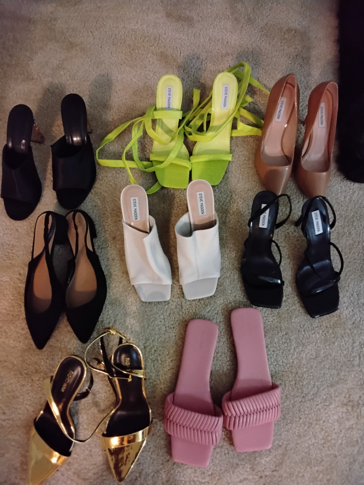 8 Pairs of shoes (Steve Madden, Fashion Nova, Misc)