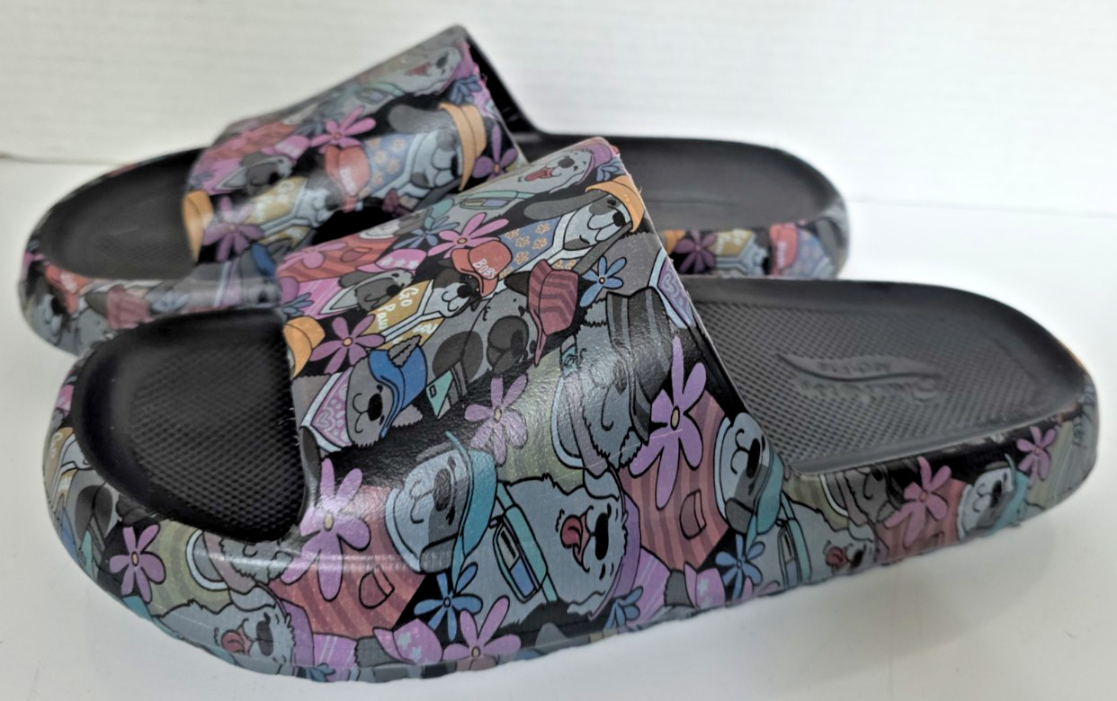 Skechers Bobs Dogs in Hats Arch Fit Horizon Foamies Womans Sandal Slide Sz 8 NEW